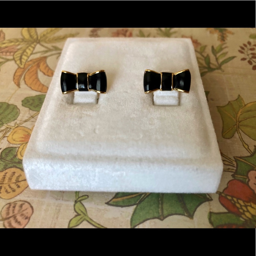 Kate Spade Black Bow Tie Stud Earrings